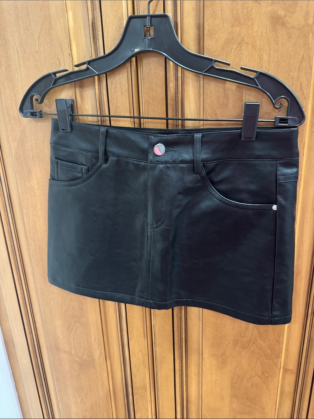 Edikted Black Faux Leather Mini Skirt - Classic Women's Style